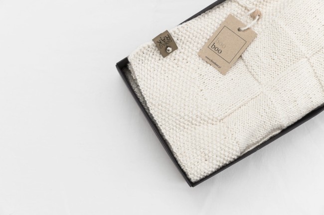 Booboo koc niemowlęcy krata - krem, cream