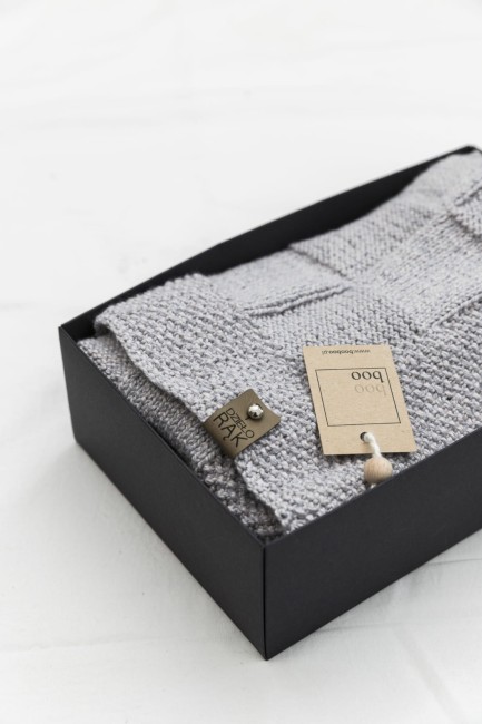 Booboo koc niemowlęcy krata - szary