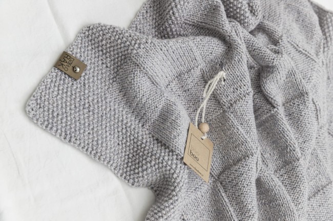 Booboo koc niemowlęcy krata - szary