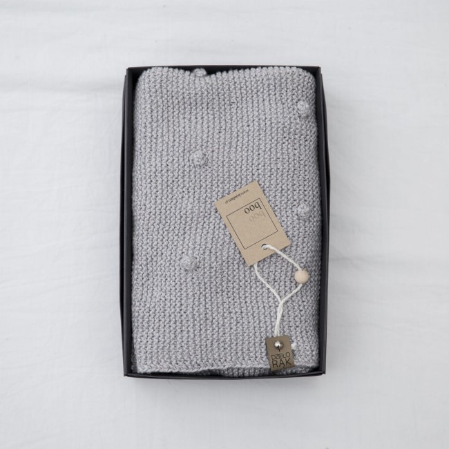 Booboo koc niemowlęcy popcorn szary - kulka