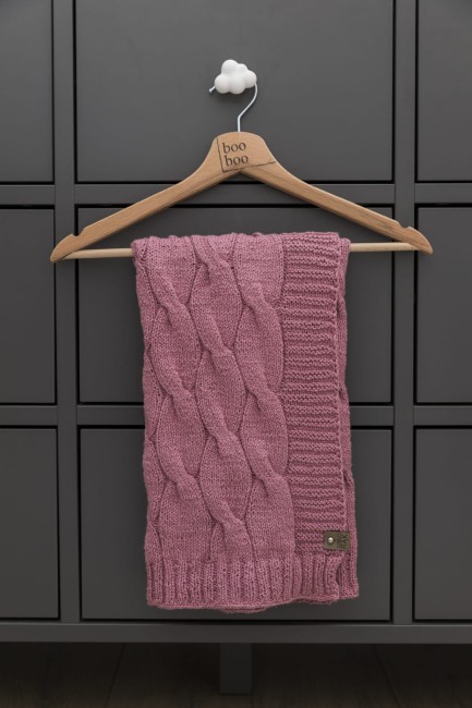 Booboo koc niemowlęcy warkocz stary róż