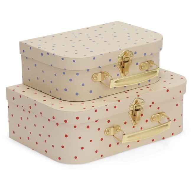 Konges Slojd zestaw walizek Ocean Blue Dot / Raspberry Red Dot