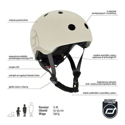 Scootandride Kask dla Dzieci 3+ S-M Ash kolekcja Icecream 2020