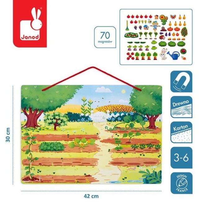 Janod Magnetyczna układanka Mój magiczny ogród 6338