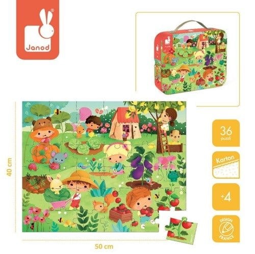 Janod Puzzle w walizce Ogród 36 elementów 4+ 6154