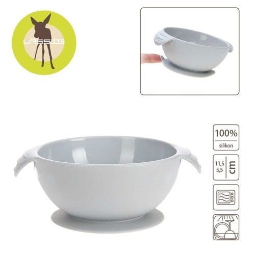 Lassig Miseczka silikonowa z przyssawką Little Chums Mysz szara 6146