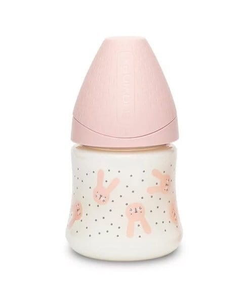 Suavinex Butelka szklana Hygge Baby Królik Różowy 120ml - do karmienia - 6368