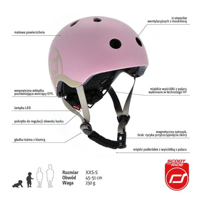 Kask SCOOTANDRIDE - Kask dla dzieci 1-5-lat Rose
