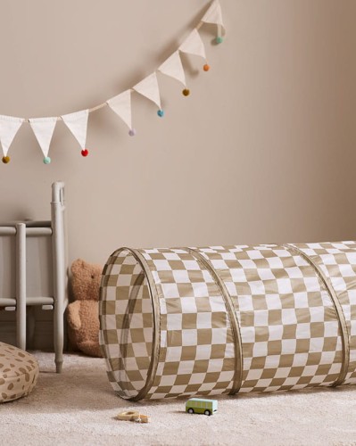 Kid's Concept - Tunel do zabawy w kratkę, khaki