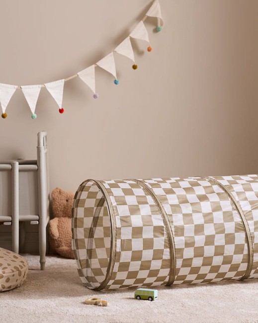 Kid's Concept - Tunel do zabawy w kratkę, khaki