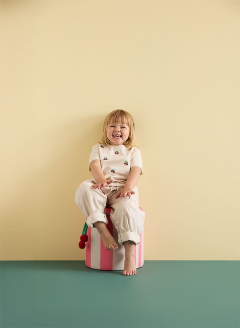 Kid's Concept - pufa cylindryczna ze schowkiem, różowa