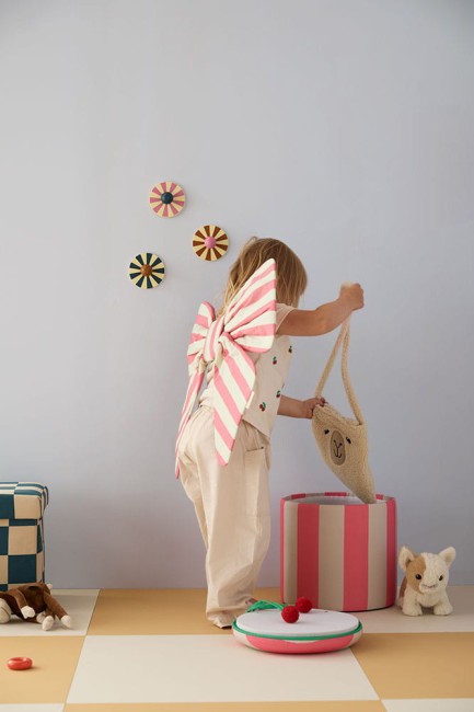 Kid's Concept - pufa cylindryczna ze schowkiem, różowa