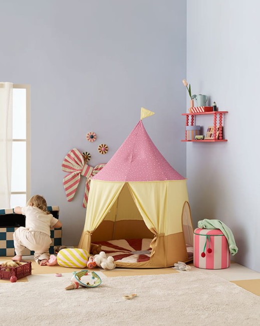 Kid's Concept - Pufa ze schowkiem w szachownicę - 80 cm, check teal