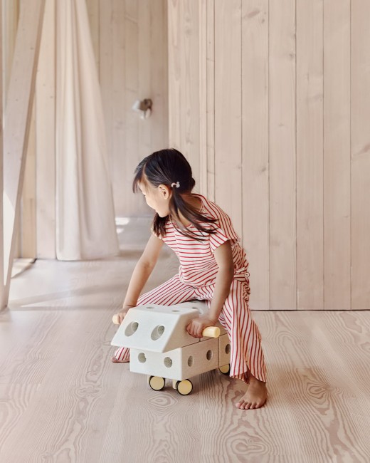 MODU Explorer set - Kreatywne klocki rozwijające motorykę dużą, Sand Grey / Honey Yellow