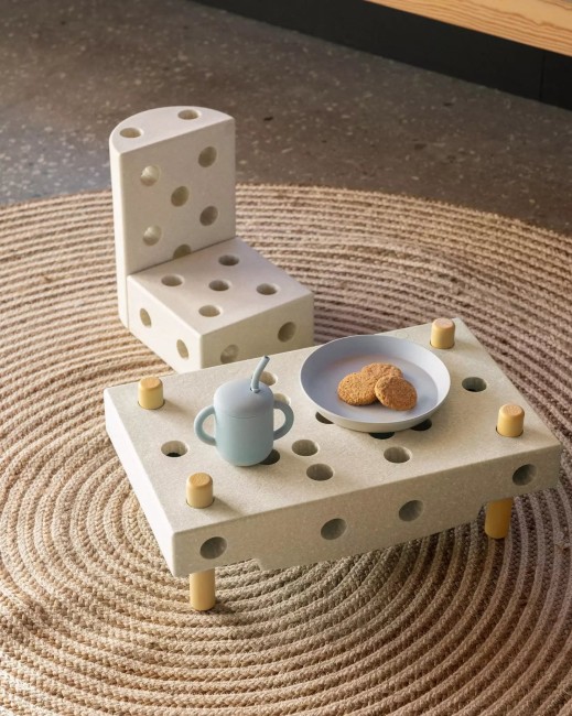 MODU Explorer set - Kreatywne klocki rozwijające motorykę dużą, Sand Grey / Honey Yellow