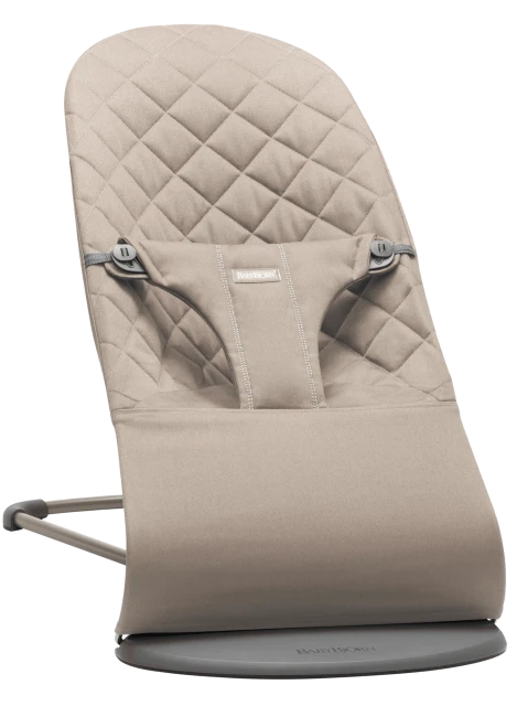 BABYBJORN - leżaczek BLISS Woven, Piaskowoszary + Zabawka