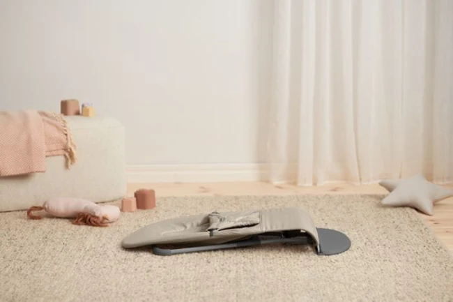 BABYBJORN - leżaczek BALANCE SOFT WOVEN/JERSEY Tri Fabric, Piaskowoszary