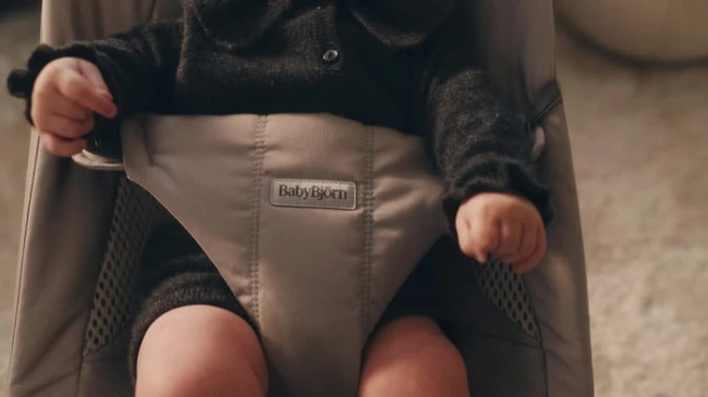 BABYBJORN - leżaczek BALANCE SOFT WOVEN/JERSEY Tri Fabric, Piaskowoszary