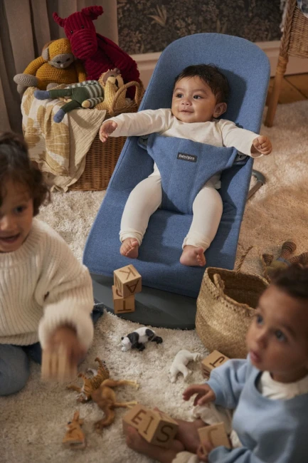 BABYBJORN - leżaczek BLISS WOVEN - Niebieski melanż