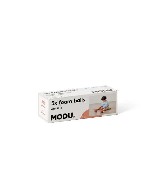 MODU - Foam Balls zestaw 3 piłek piankowych, burnt orange / dusty green