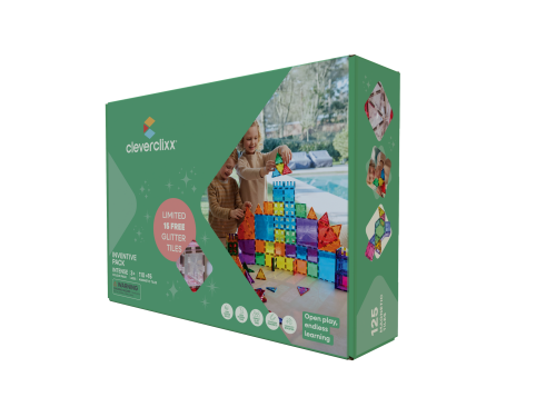 CLEVERCLIXX - kocki magnetyczne Inventive Pack Intense - 110 el. + 15 el. gratis