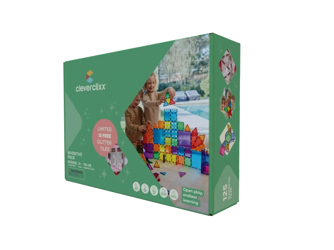 CLEVERCLIXX - kocki magnetyczne Inventive Pack Intense - 110 el. + 15 el. gratis