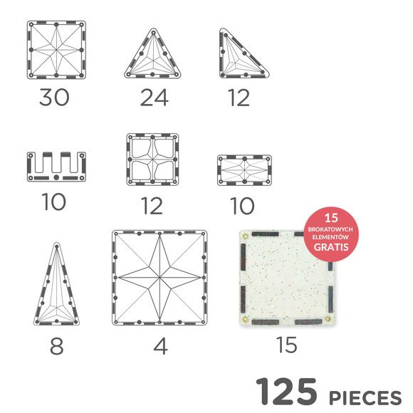 CLEVERCLIXX - kocki magnetyczne Inventive Pack Intense - 110 el. + 15 el. gratis