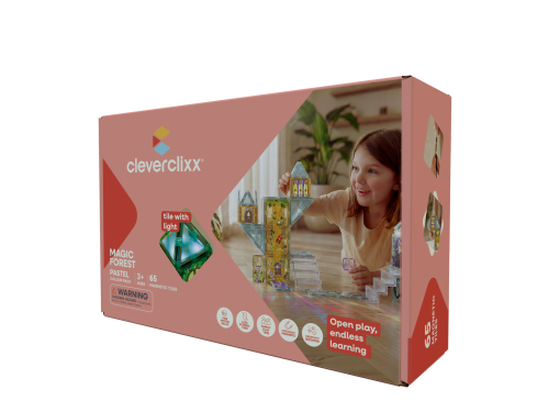 CLEVERCLIXX - klocki magnetyczne Magic Forest Pack Pastel - 65 el.