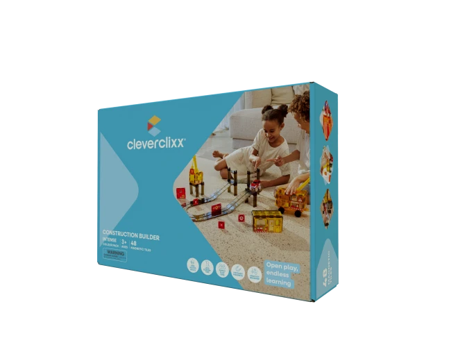 CLEVERCLIXX - klocki magnetyczne Construction Builder Pack Intense - 48 el.