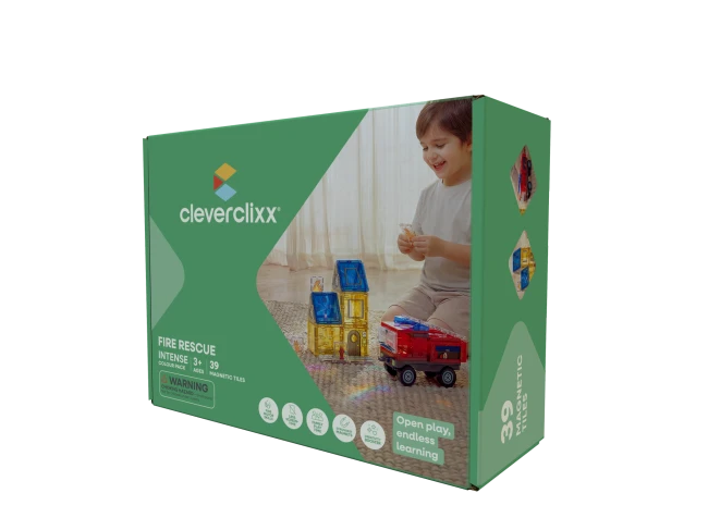 CLEVERCLIXX - klocki magnetyczne Fire Rescue Pack Intense - 39 el.