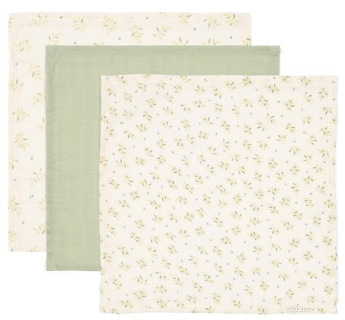 Little-Dutch-Chusteczki-muslinowe-25x25-cm-Blueberry-Leaves-Sage