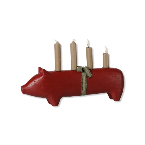 maileg świecznik pig red