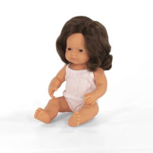 Miniland Lalka dziewczynka Europejka brązowe włosy 38 cm 162