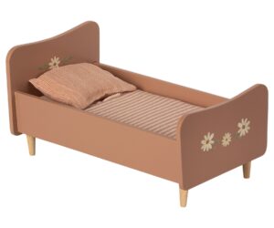 Maileg wooden bed, Mini Rose - łóżko, myszka 11-1005-02