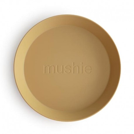 Mushie talerzyki Round Mustard 2szt.