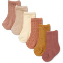 Konges Slojd 6-pak skarpetek Pointelle socks -Sahara shades