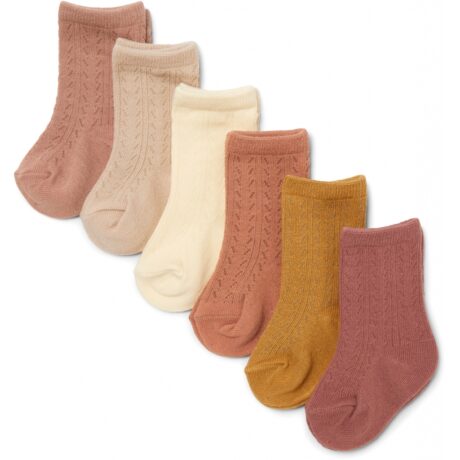 Konges Slojd 6-pak skarpetek Pointelle socks -Sahara shades