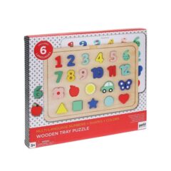 Petit Collage Puzzle Drewniane Numery Kształty Kolory PTC625 Zabawki/Edukacyjne - Kolibelek - sklep dla dzieci Wolsztyn