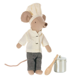 Maileg Myszka - Chef mouse w. soup pot and spoon
