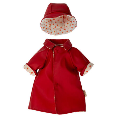 Maileg Ubranko misia - Rain coat w. hat - Teddy mum