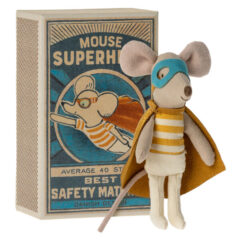Maileg Myszka - Super hero mouse, Little brother in matchbox