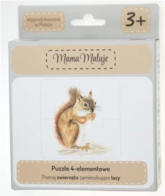 MamaMaluje puzzle 4-elementowe - Zwierzęta leśne