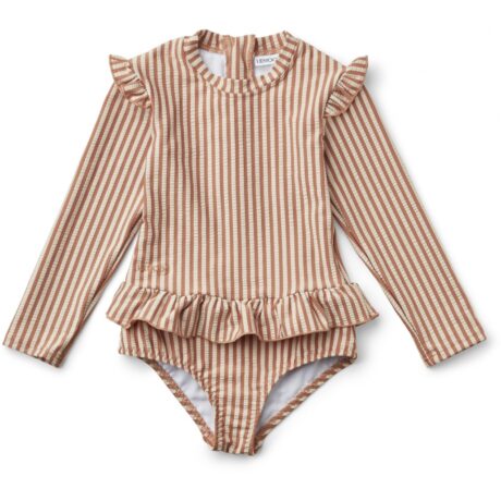 Liewood strój kąpielowy Sille stripe tuscany rose/sandy