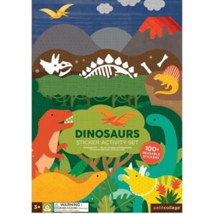 Petit Collage Naklejki z Planszą Dinozaur ST-Dinosaurs Zabawki/Kreatywne powyżej 4 lat - Kolibelek - sklep dla dzieci Wolsztyn
