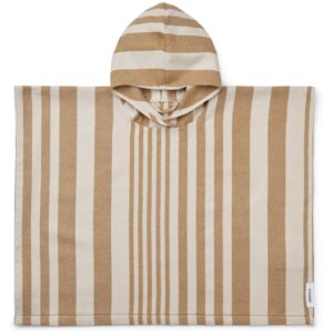 Liewood poncho Roomie - Stripe: Golden caramel/sandy 5-6y