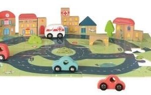 Egmont Toys Drewniane puzzle, miasto i samochodziki