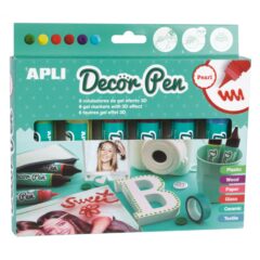 Apli Kids Markery żelowe z efektem 3D Perłowe 6 kolorów