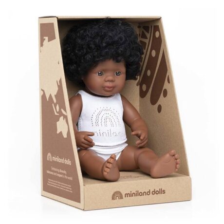 Lalka Miniland dziewczynka Afroamerykanka 38cm