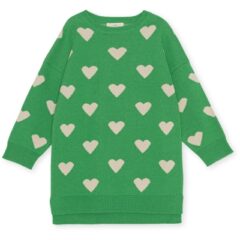 Konges Slojd sukienka dzianinowa Lapis medium green heart