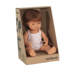 Miniland Lalka chłopiec Europejczyk 38 cm rude włosy